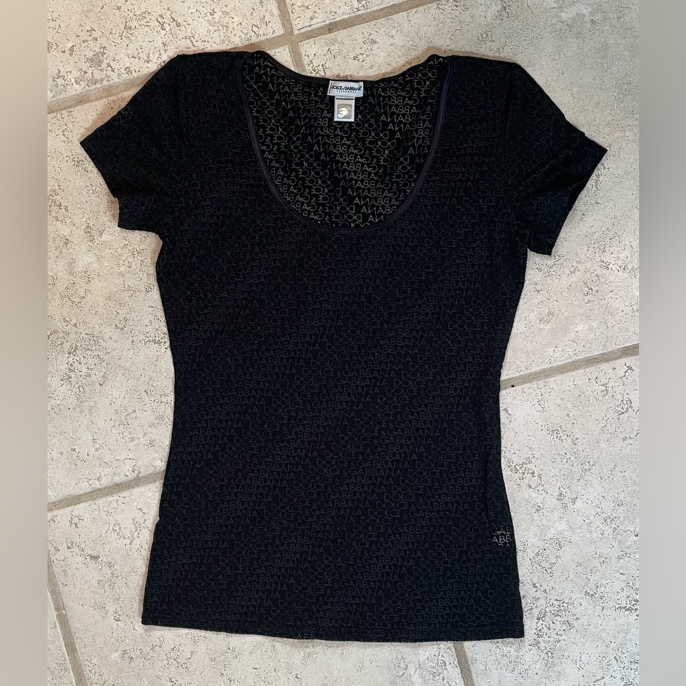 mint DOLCE GABBANA black monogram sleepwear T shirt sz 8